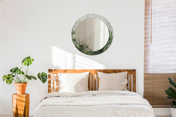 Runder spiegel aufdruck Farnblätter