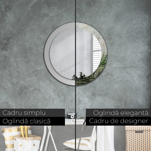 Runder spiegel aufdruck Farnblätter