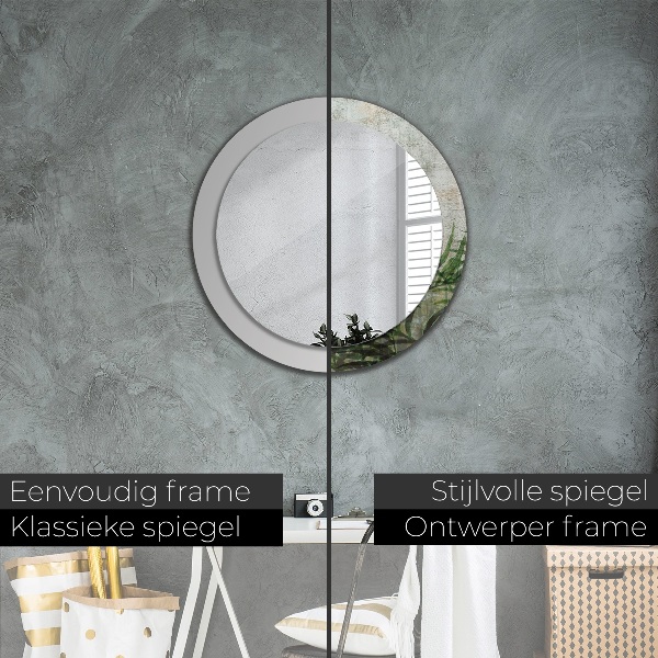 Runder spiegel aufdruck Farnblätter