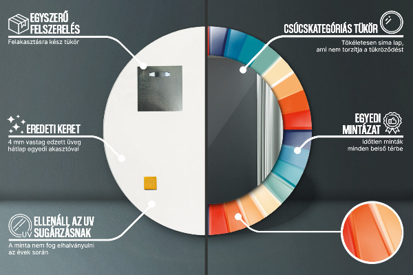 Runder spiegel aufdruck Radiale konzentrische Gürtel