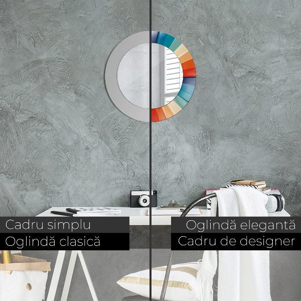 Runder spiegel aufdruck Radiale konzentrische Gürtel