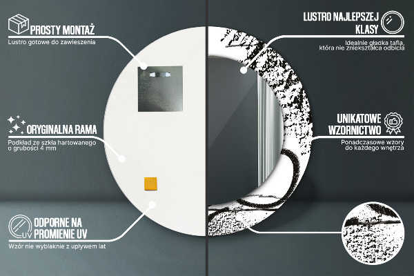 Runder spiegel aufdruck Graffiti-Muster