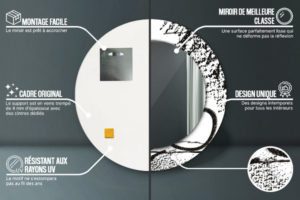 Runder spiegel aufdruck Graffiti-Muster