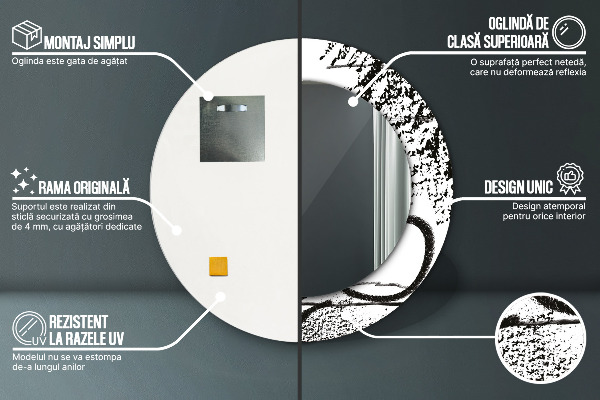 Runder spiegel aufdruck Graffiti-Muster