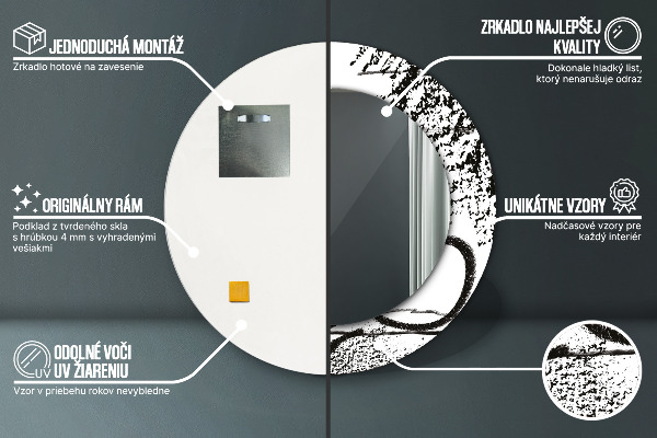 Runder spiegel aufdruck Graffiti-Muster