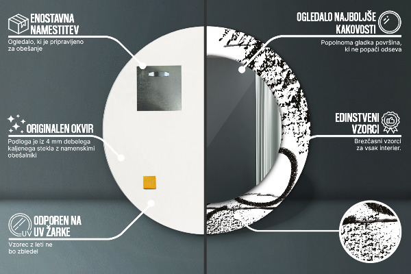 Runder spiegel aufdruck Graffiti-Muster