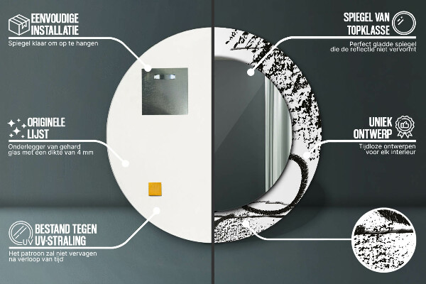 Runder spiegel aufdruck Graffiti-Muster