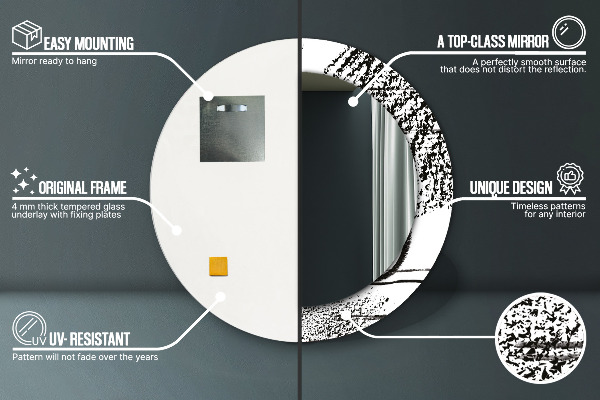 Runder spiegel aufdruck Graffiti-Muster