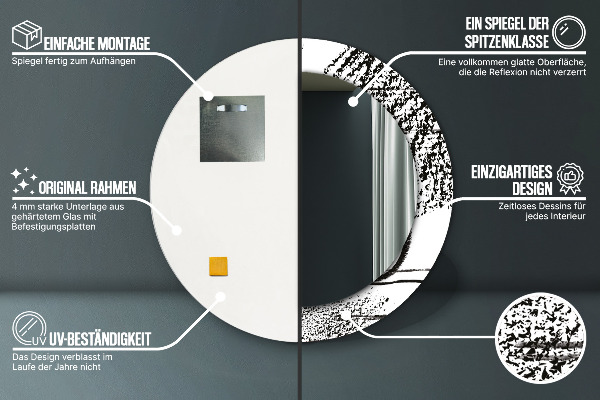 Runder spiegel aufdruck Graffiti-Muster