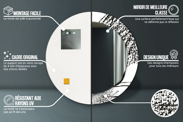 Runder spiegel aufdruck Graffiti-Muster