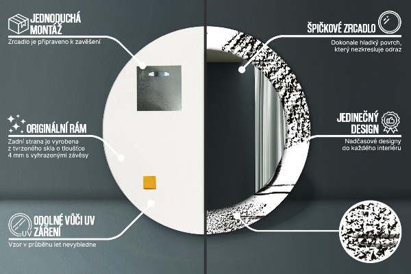 Runder spiegel aufdruck Graffiti-Muster