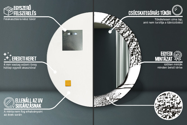 Runder spiegel aufdruck Graffiti-Muster