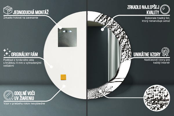 Runder spiegel aufdruck Graffiti-Muster