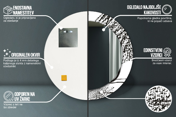 Runder spiegel aufdruck Graffiti-Muster