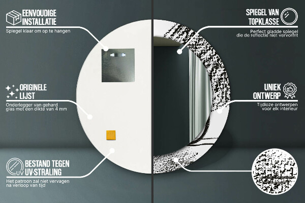 Runder spiegel aufdruck Graffiti-Muster