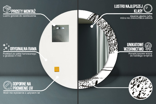 Runder spiegel aufdruck Graffiti-Muster