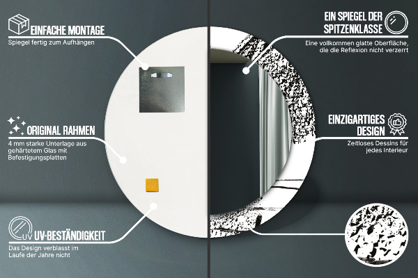 Runder spiegel aufdruck Graffiti-Muster