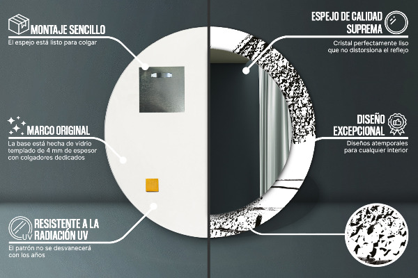 Runder spiegel aufdruck Graffiti-Muster