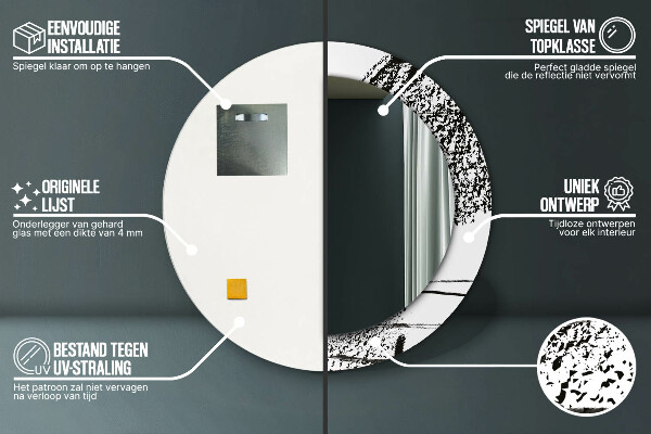 Runder spiegel aufdruck Graffiti-Muster