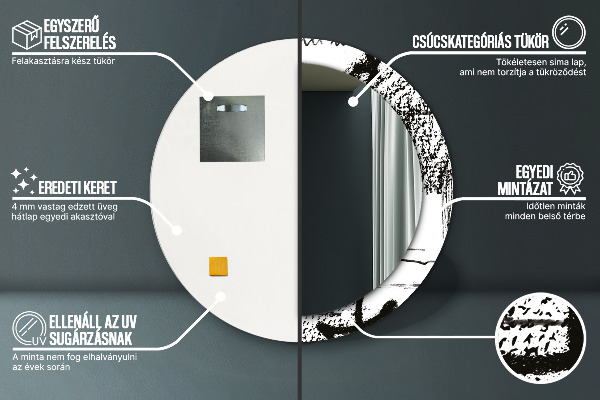 Runder spiegel aufdruck Graffiti-Muster