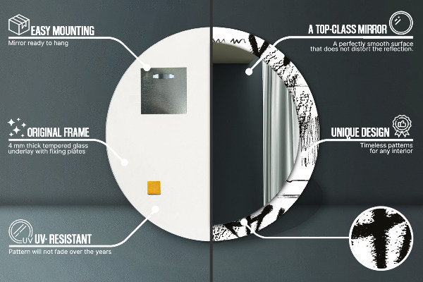 Runder spiegel aufdruck Graffiti-Muster