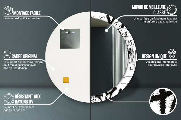 Runder spiegel aufdruck Graffiti-Muster