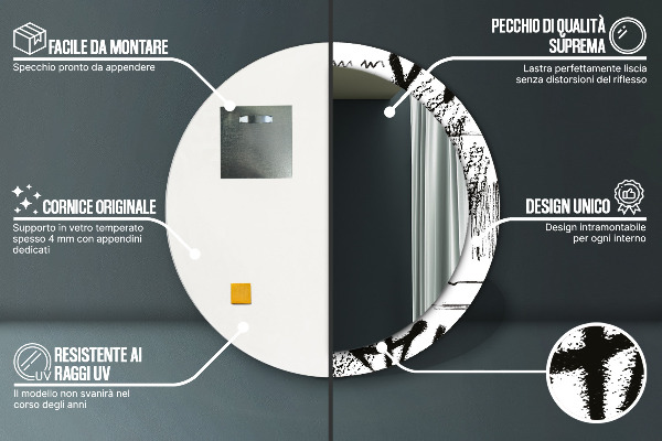 Runder spiegel aufdruck Graffiti-Muster