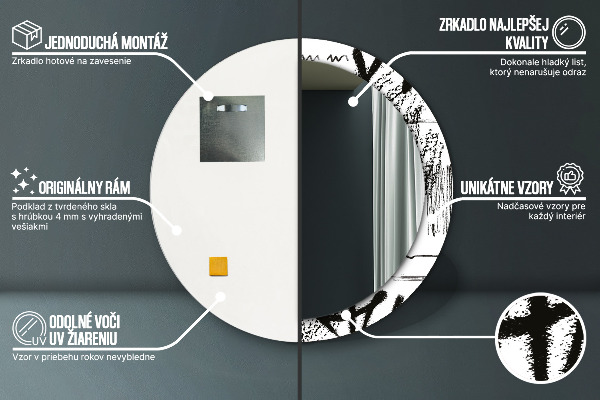 Runder spiegel aufdruck Graffiti-Muster