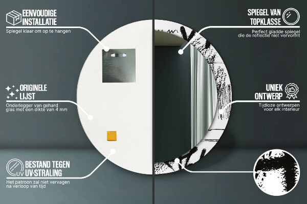 Runder spiegel aufdruck Graffiti-Muster