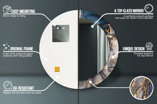 Runder spiegel aufdruck Zusammenfassung Flüssigkeit