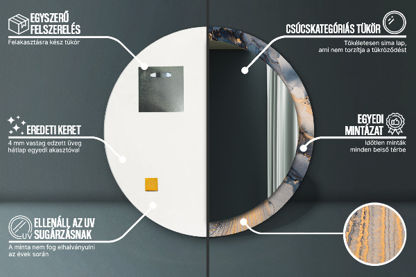 Runder spiegel aufdruck Zusammenfassung Flüssigkeit