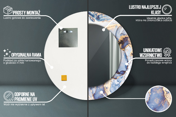 Runder spiegel aufdruck Abstrakte flüssige Kunst