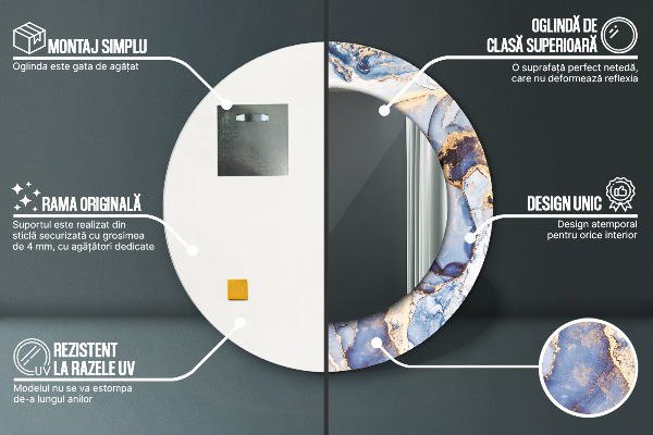 Runder spiegel aufdruck Abstrakte flüssige Kunst