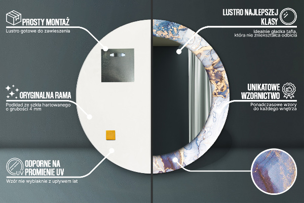 Runder spiegel aufdruck Abstrakte flüssige Kunst