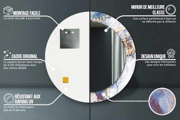 Runder spiegel aufdruck Abstrakte flüssige Kunst