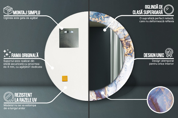 Runder spiegel aufdruck Abstrakte flüssige Kunst