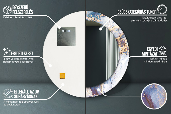 Runder spiegel aufdruck Abstrakte flüssige Kunst