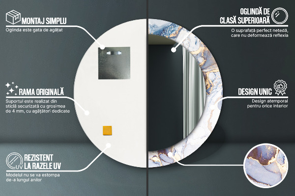 Runder spiegel aufdruck Abstrakte flüssige Kunst