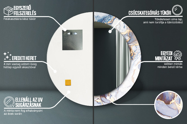 Runder spiegel aufdruck Abstrakte flüssige Kunst