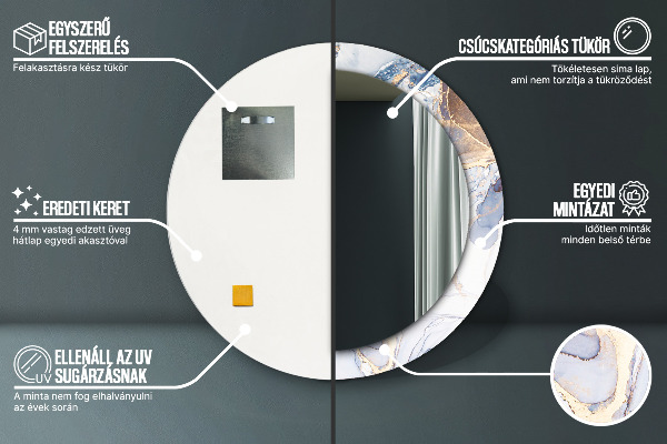 Runder spiegel aufdruck Abstrakte flüssige Kunst