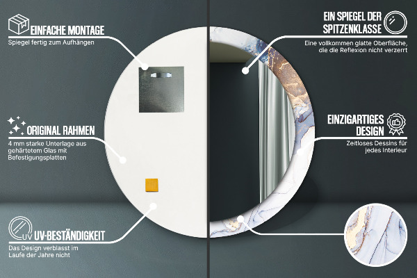 Runder spiegel aufdruck Abstrakte flüssige Kunst