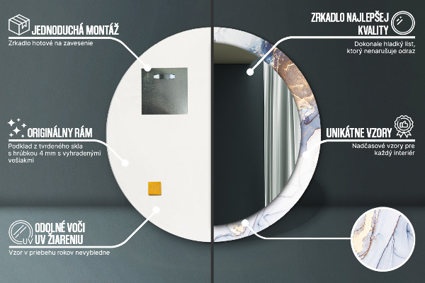 Runder spiegel aufdruck Abstrakte flüssige Kunst