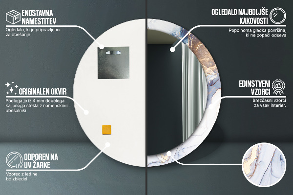 Runder spiegel aufdruck Abstrakte flüssige Kunst