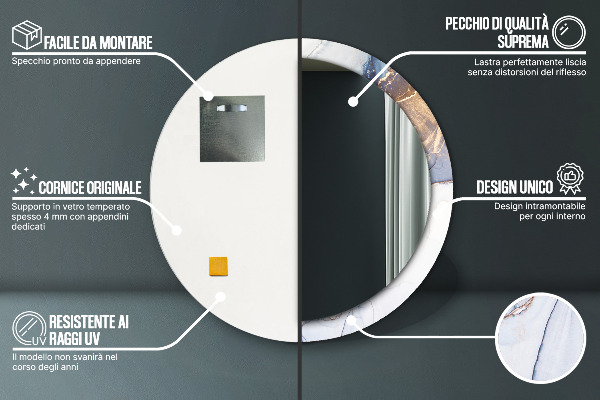 Runder spiegel aufdruck Abstrakte flüssige Kunst