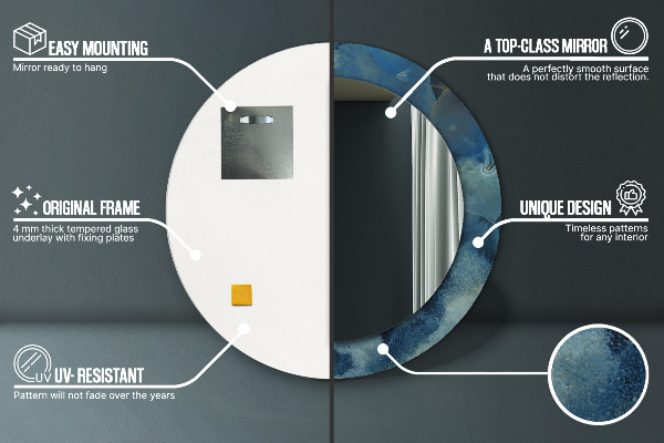 Runder spiegel mit dekoration Marmor onyx