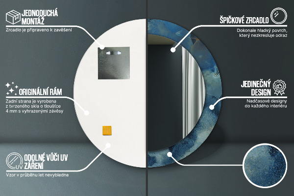 Runder spiegel mit dekoration Marmor onyx