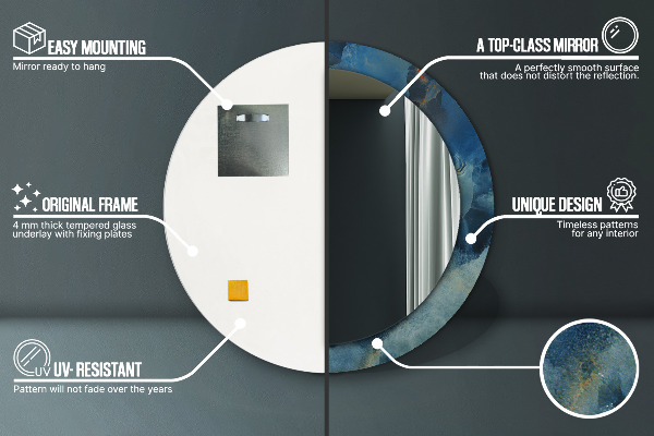 Runder spiegel mit dekoration Marmor onyx