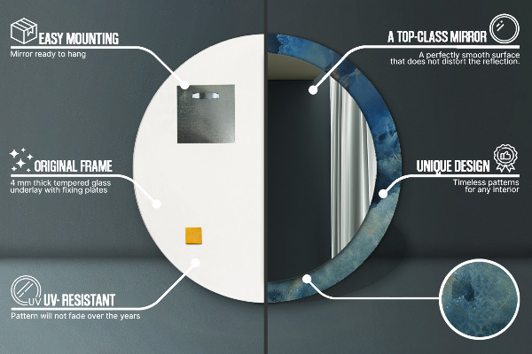 Runder spiegel mit dekoration Marmor onyx