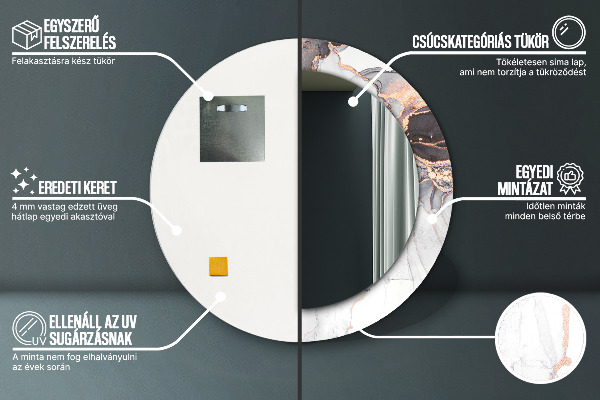 Runder spiegel mit dekoration Zusammenfassung Flüssigkeit