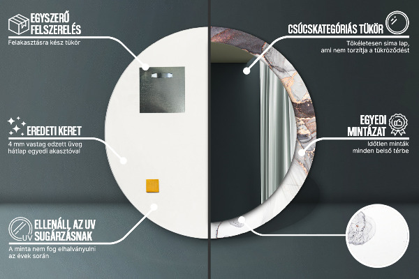 Runder spiegel mit dekoration Zusammenfassung Flüssigkeit